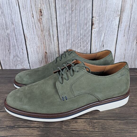 Clarks Collection Malwood Plain Derby Lace Up Dress Shoes Men\'s Sz 9 Green (VGC) main image 8